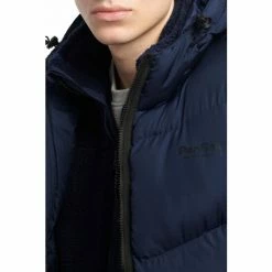 Penfield Blue Script Angled Quilt Ripstop Hooded Puffer Gilet -Penfield Shop unnamed file 1003
