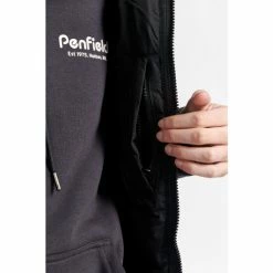 Penfield Black Script Angled Quilt Ripstop Hooded Puffer Gilet -Penfield Shop unnamed file 1014