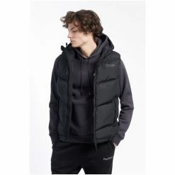 Penfield Black Script Angled Quilt Ripstop Hooded Puffer Gilet -Penfield Shop unnamed file 1020