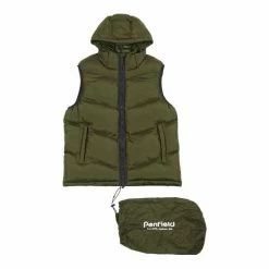 Penfield Green Script Angled Quilt Ripstop Hooded Puffer Gilet -Penfield Shop unnamed file 1043