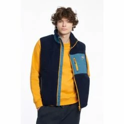 Penfield Blue Bear Colourblock Borg Zip Thru Gilet