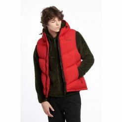 Penfield Red Script Angled Quilt Ripstop Hooded Puffer Gilet