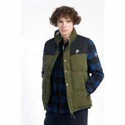 Penfield Green Bear Cut And Sew Funnel Neck Puffer Gilet