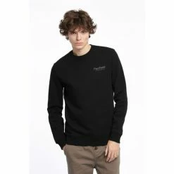 Penfield Black Hudson Script Crew Neck Long-Sleeved Sweater