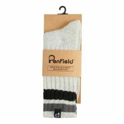 Penfield Grey Two Colour Twist Hiking Socks