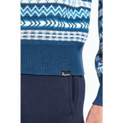 Penfield Blue Geo Jacquard Knit Crew Jumper -Penfield Shop unnamed file 1367