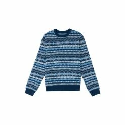 Penfield Blue Geo Jacquard Knit Crew Jumper -Penfield Shop unnamed file 1368