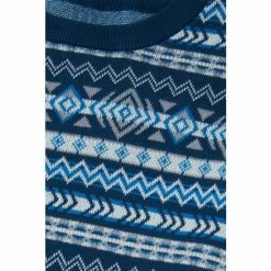 Penfield Blue Geo Jacquard Knit Crew Jumper -Penfield Shop unnamed file 1370