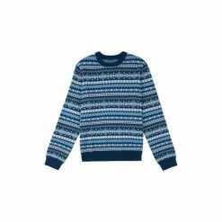 Penfield Blue Geo Jacquard Knit Crew Jumper -Penfield Shop unnamed file 1371