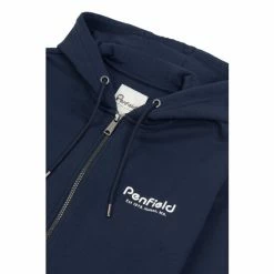 Penfield Blue Hudson Script Zip Thru Hooded Sweatshirt -Penfield Shop unnamed file 164