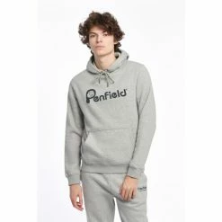 Penfield Grey Bear Chest Print Hooded Sweatshirt