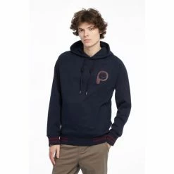 Penfield Blue Bear Chest Print Hooded Sweatshirt