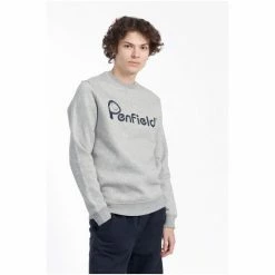 Penfield Grey Bear Chest Print Crew Sweatshirt -Penfield Shop unnamed file 217
