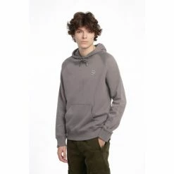 Penfield Grey Bear Chest Badge Hooded Sweatshirt