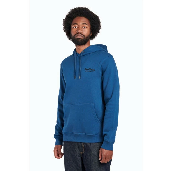 Penfield Blue Hudson Script Hooded Sweatshirt 1 Penfield Blue Hudson Script Hooded Sweatshirt