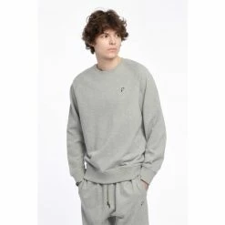Penfield Grey Bear Chest Badge Crew Sweatshirt
