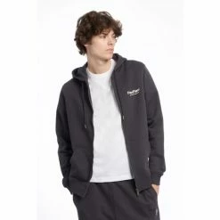 Penfield Grey Hudson Script Zip Thru Hooded Sweatshirt