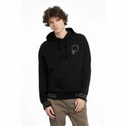 Penfield Black Bear Chest Print Hooded Sweatshirt