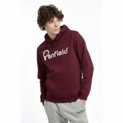 Penfield Purple Bear Chest Print Hooded Sweatshirt