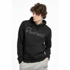 Penfield Black Bear Chest Print Hooded Sweatshirt