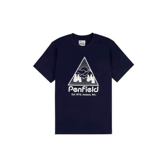 Penfield Blue Triangle Mountain Graphic Short-Sleeved T-Shirt 1 Penfield Blue Triangle Mountain Graphic Short-Sleeved T-Shirt