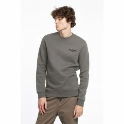 Penfield Grey Hudson Script Crew Neck Long-Sleeved Sweater