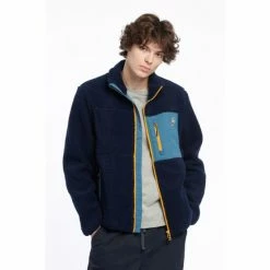 Penfield Bear Colour Block Borg Zip Thru Coat