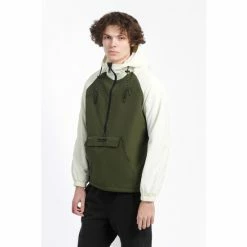Penfield Green Script Overhead Raglan Colour Block Windcheater