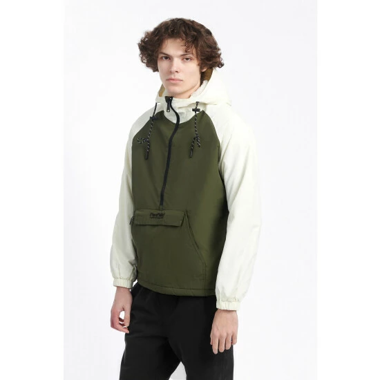 Penfield Green Script Overhead Raglan Colour Block Windcheater 1 Penfield Green Script Overhead Raglan Colour Block Windcheater