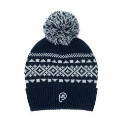 Penfield Blue Fairton Fairisle Pattern Bobble Hat