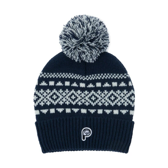 Penfield Blue Fairton Fairisle Pattern Bobble Hat 1 Penfield Blue Fairton Fairisle Pattern Bobble Hat