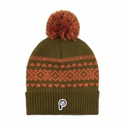 Penfield Green Fairton Fairisle Pattern Bobble Hat
